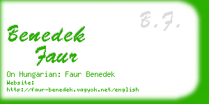 benedek faur business card